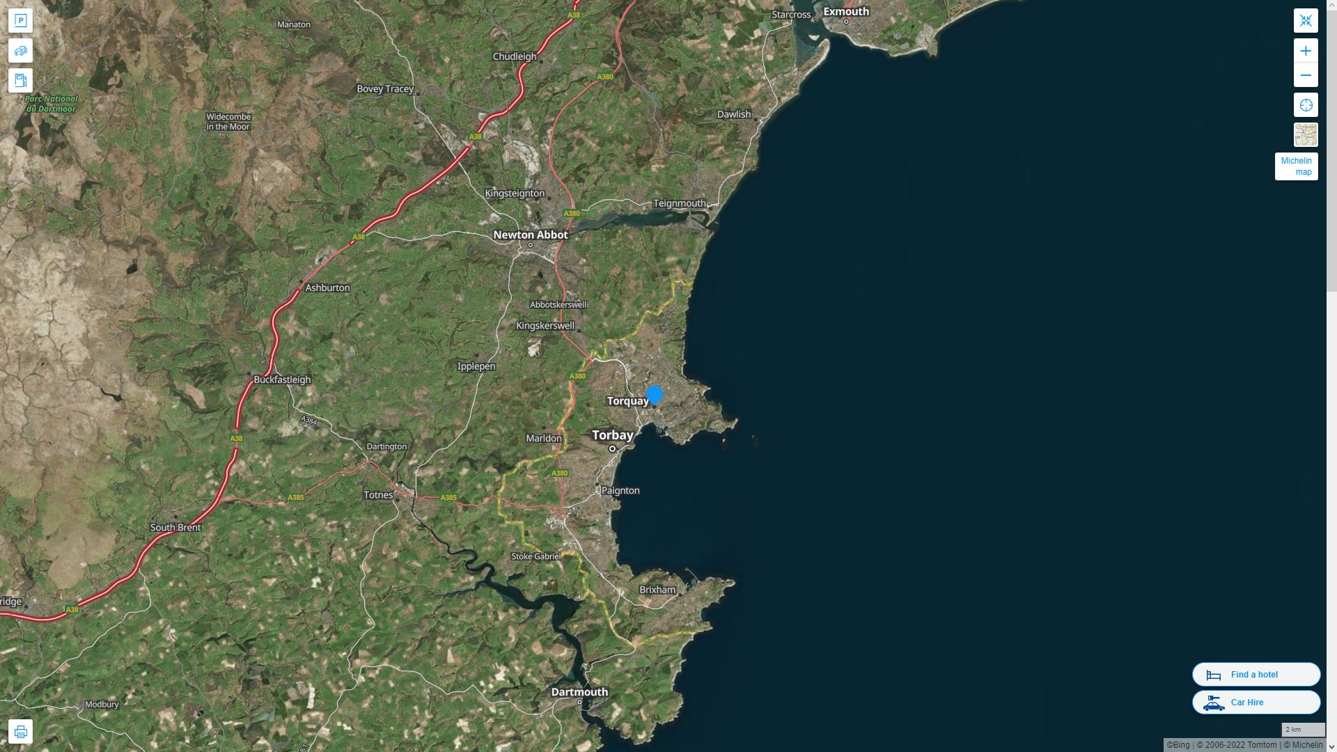 Torquay Highway and Road Map with Satellite View